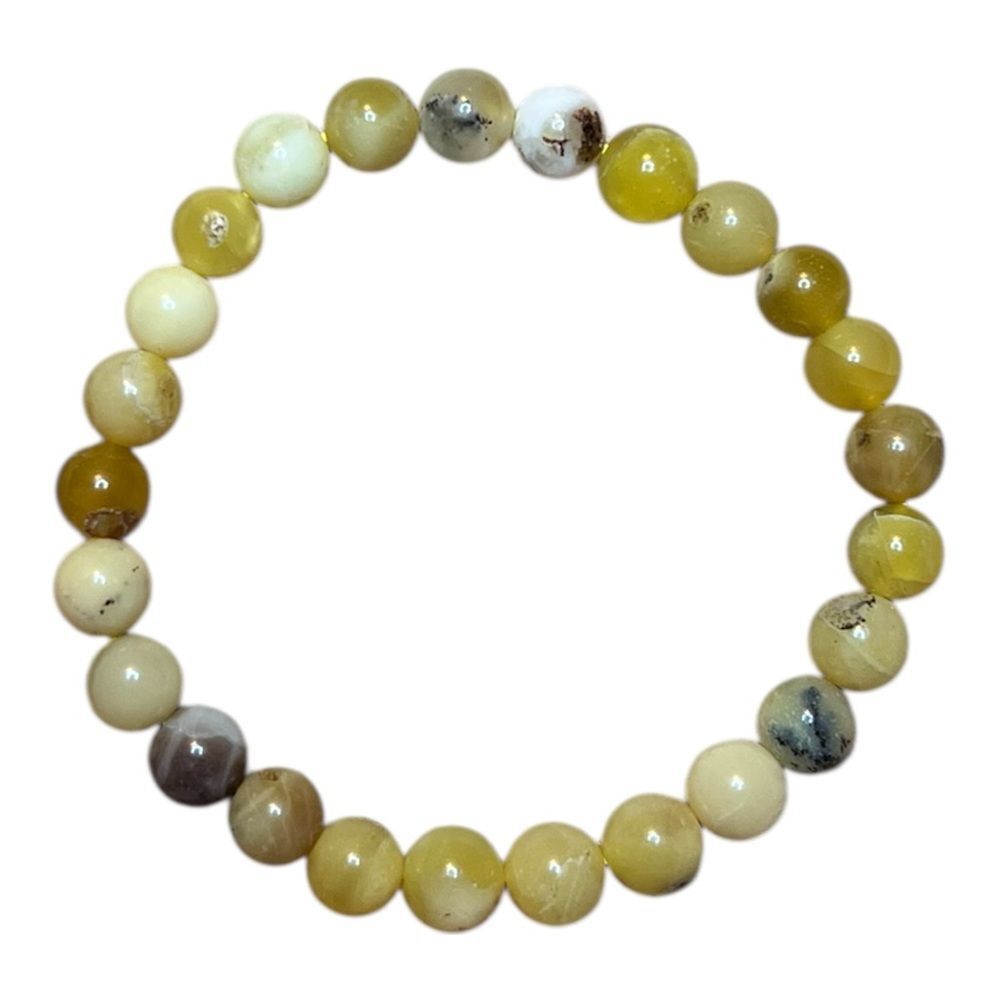 8MM Yellow Opal Beaded Stretch Bracelet